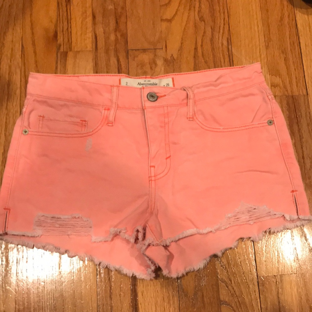 Abercrombie and Fitch high waisted pink shorts